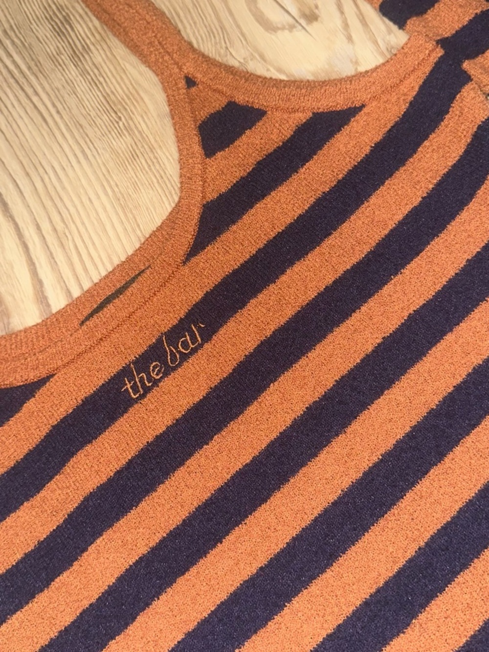 “The Bar” Striped Knit Tank & Pants Set - Rust and Black - Picture 5 of 5